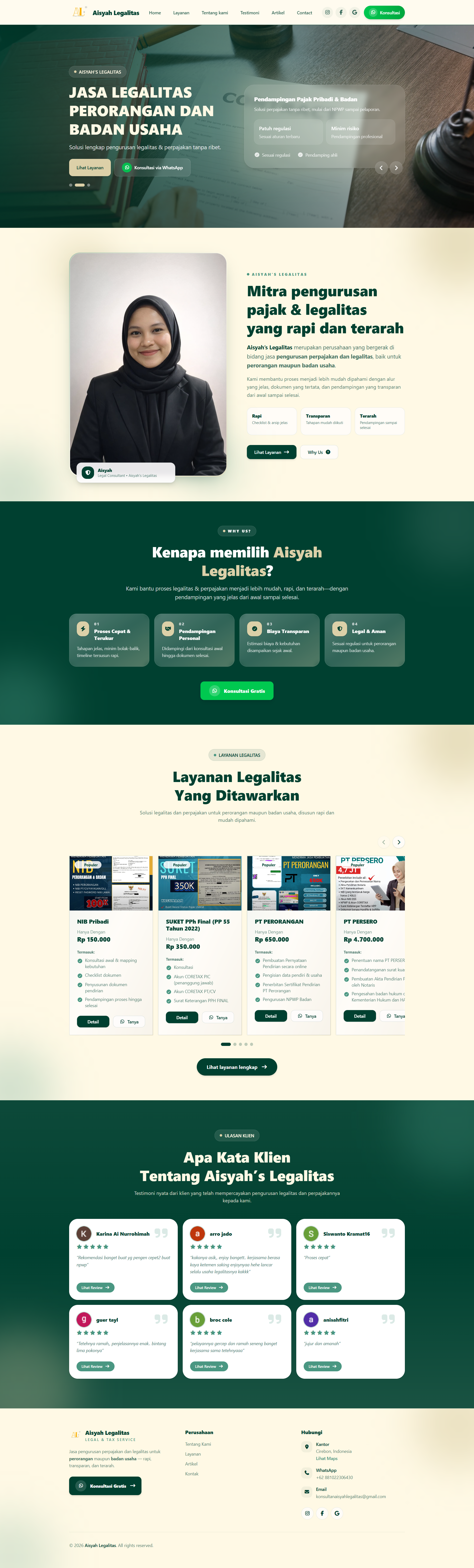 Screenshot Aisyah Legalitas