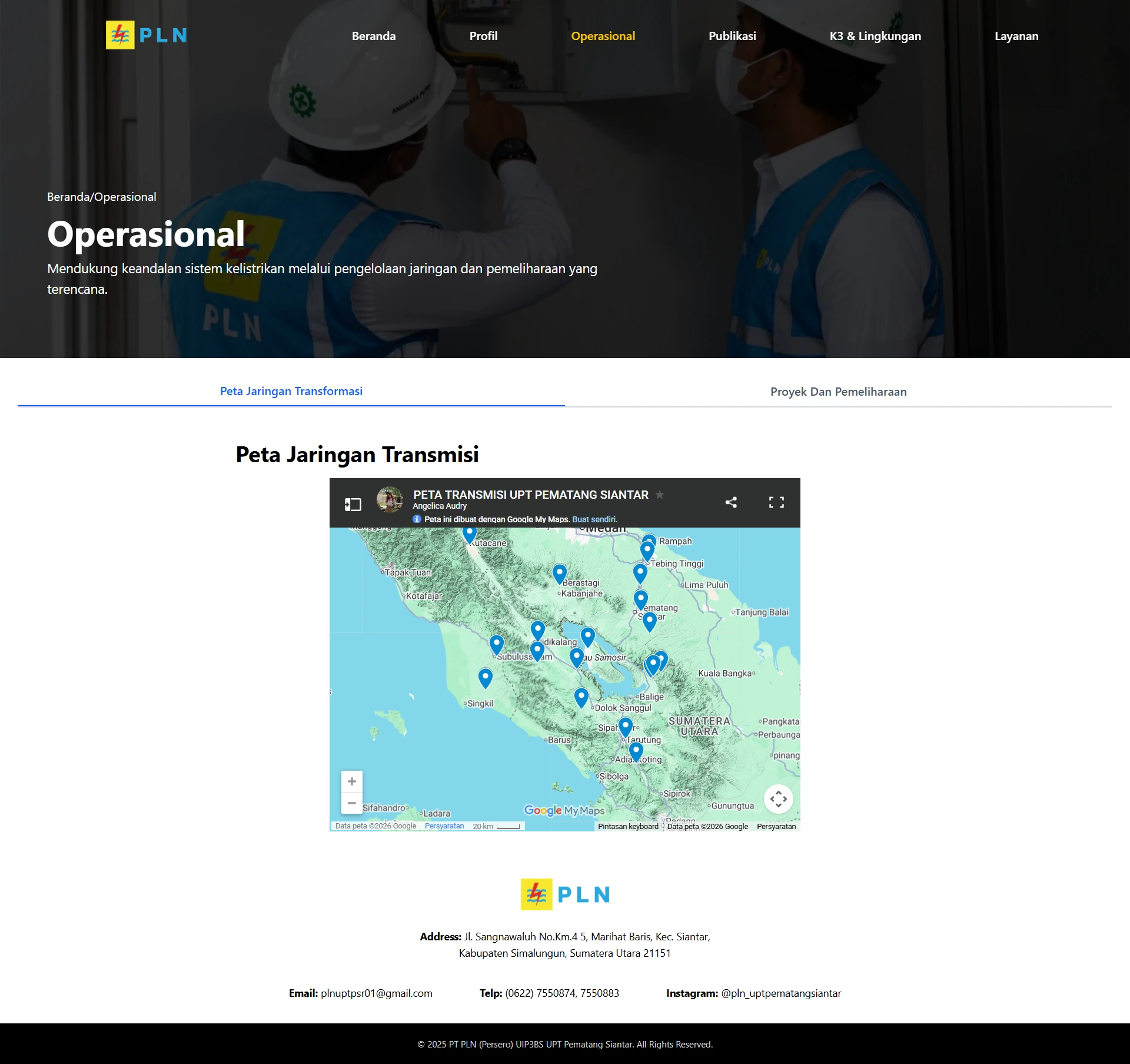 Screenshot PLN UPT Pematang Siantar